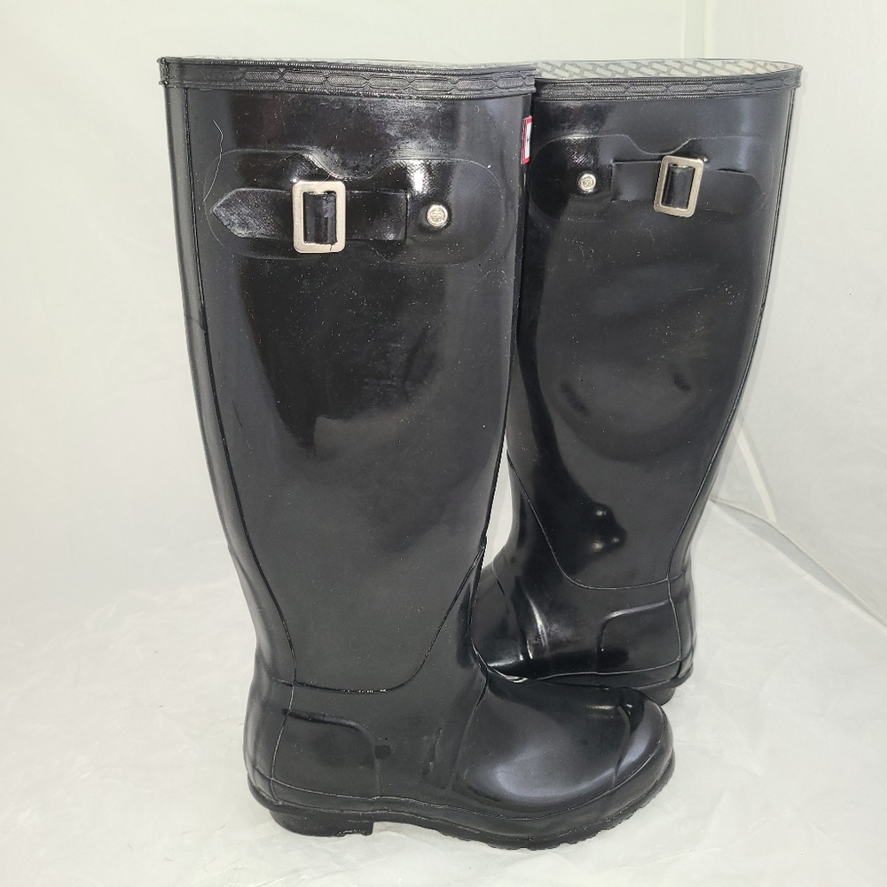 Hunter Tall Black Original Woman's Rain Boots Size 5M US - Picture 3 of 7